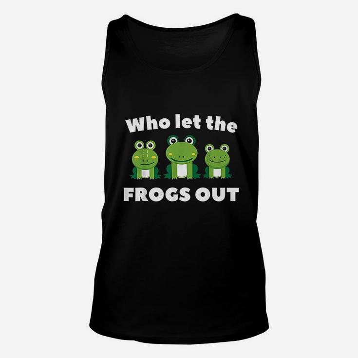 Who Let The Frogs Out Kids Preschool Frog Squad Frog Lover Unisex Tank Top