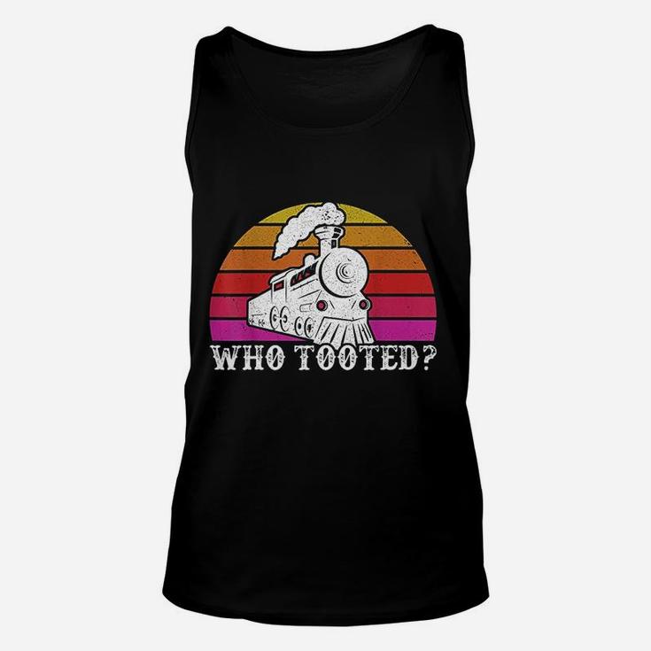 Who Tooted Train Themed Gift Train Collectors Gift Unisex Tank Top