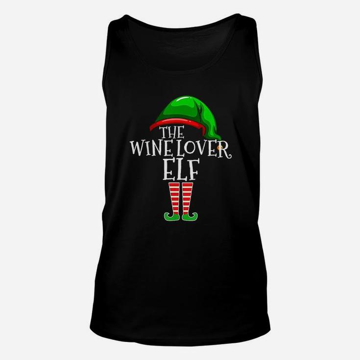Wine Lover Elf Group Matching Family Christmas Drinking Unisex Tank Top