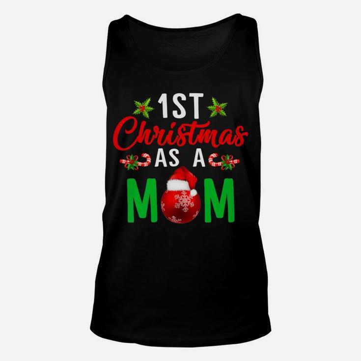 Womens 1st Christmas As A Mom Xmas Gift For New Mommy Tee Unisex Tank Top