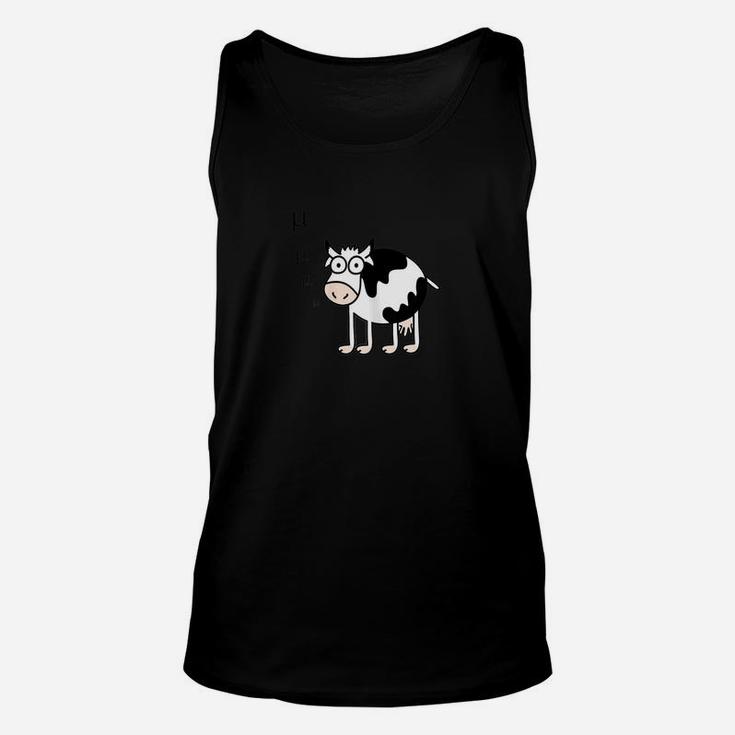 Womens Cow Goes Moo Greek Mu Funny Math Teacher Unisex Tank Top