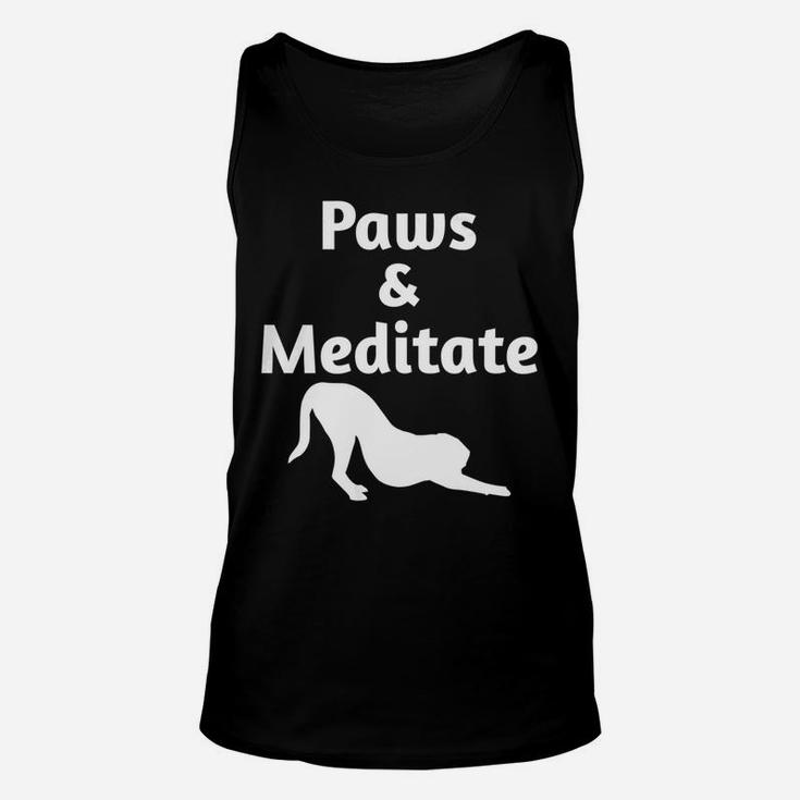 Womens Womens Yoga Paws And Meditate Dog Lover Pets Funny Unisex Tank Top