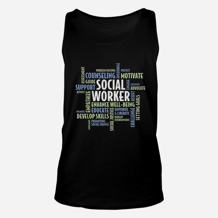 Words Social Work Month Gift For Social Worker Unisex Tank Top