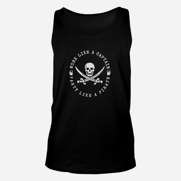 Work Like A Captain Party Like A Pirate Tee Unisex Tank Top