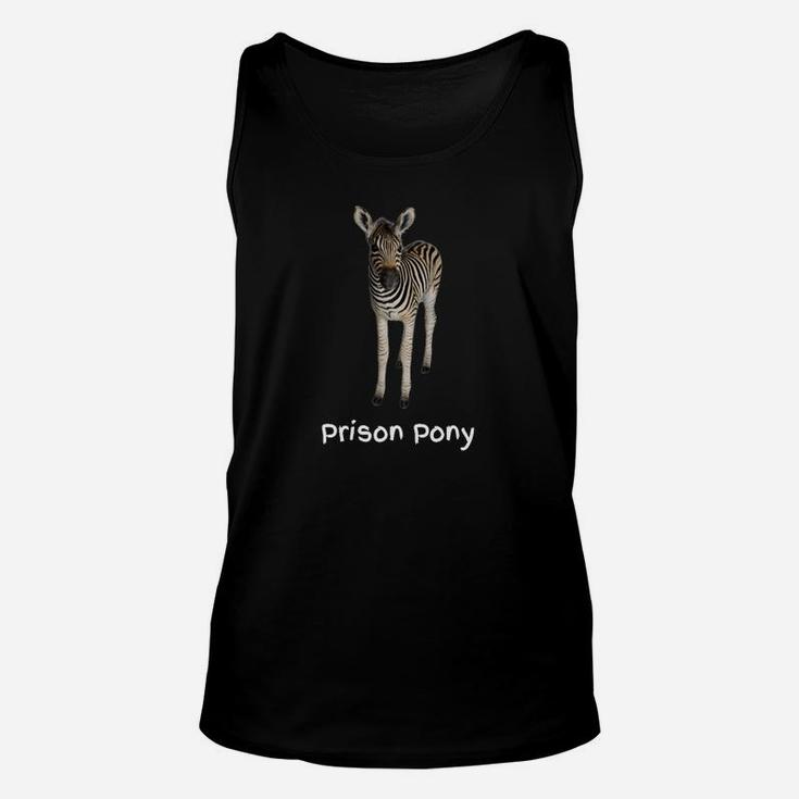 Zebra-Themen Unisex TankTop Prison Pony Aufdruck, Schwarz