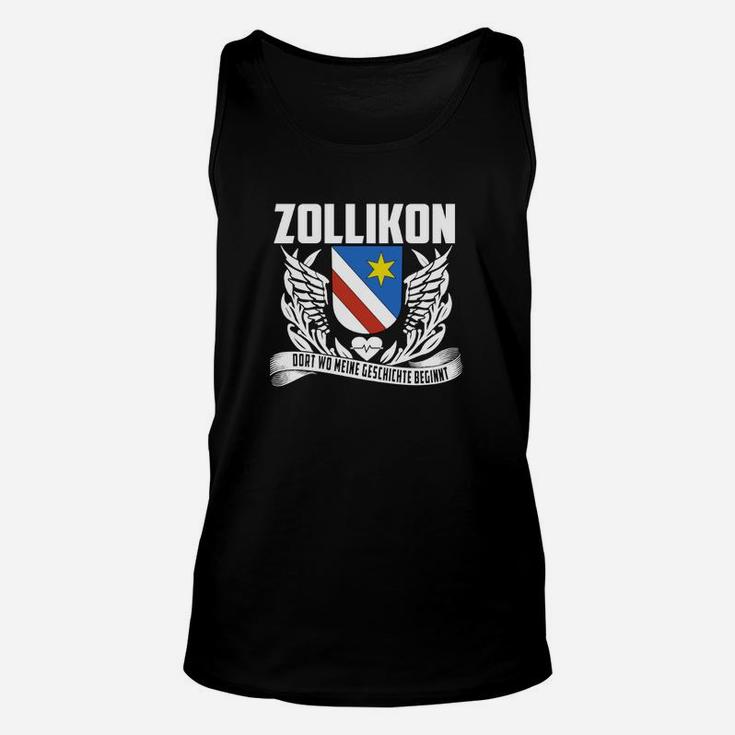 Zollikon Grafik Unisex TankTop mit Spruch, Stern-Motiv, Schwarz