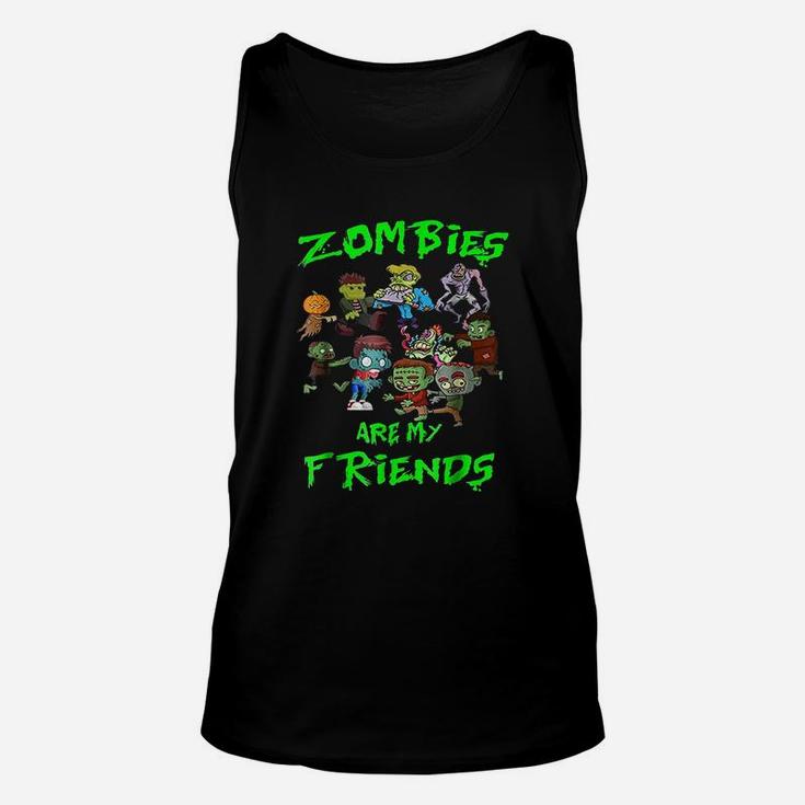 Zombies Are My Friends Halloween Unisex Tank Top