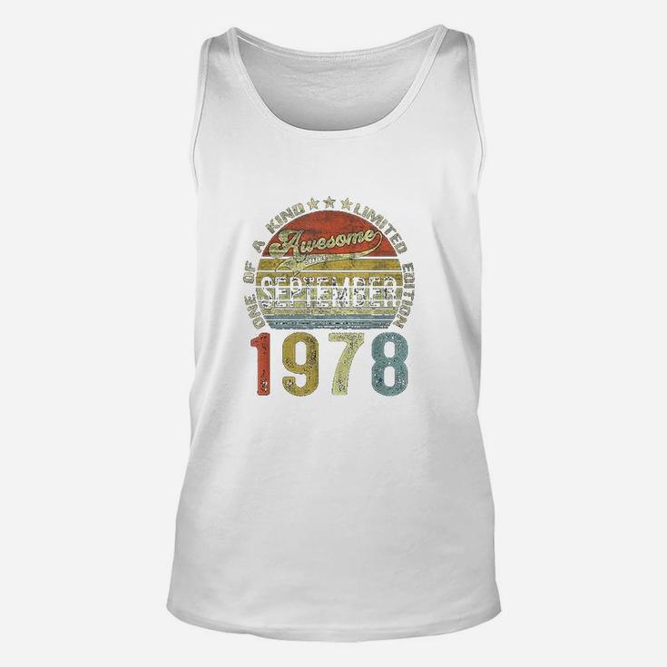 44 Years Old Gifts Vintage September 1978 44th Birthday Gift  Unisex Tank Top