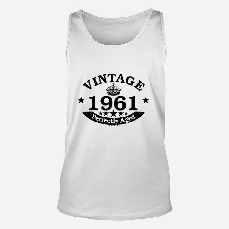 60th Birthday Gift Vintage 1961 Perfect Aged Crown  Unisex Tank Top