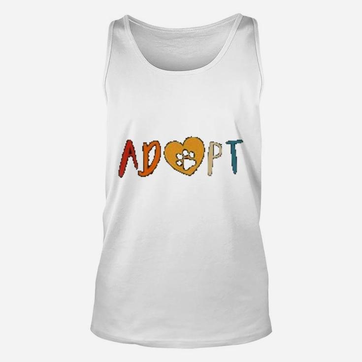 Adopt Paws Print Cute Dog Cat Pet Shelter Rescue Unisex Tank Top