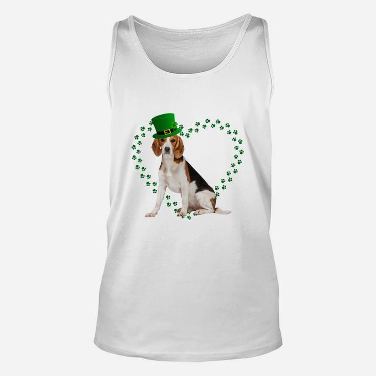 Beagle Heart Paw Leprechaun Hat Irish St Patricks Day Gift For Dog Lovers Unisex Tank Top