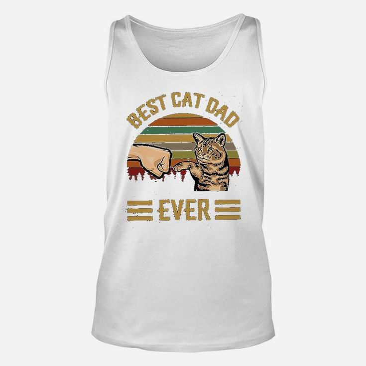 Best Cat Dad Ever Vintage Retro Kitten Cat Lovers Unisex Tank Top