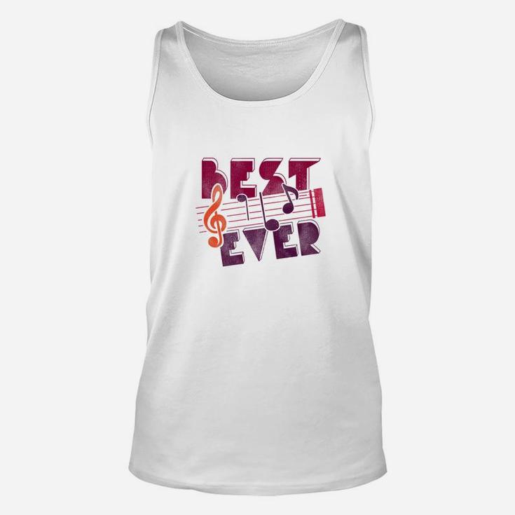 Best Dad Music Notes Cool Music Fathers Day Shirt Unisex Tank Top