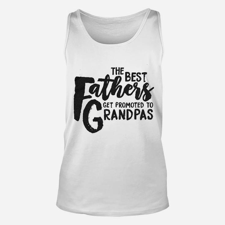 Best Fathers Get Promoted To Grandpas Funny Family Relationship Unisex Tank Top