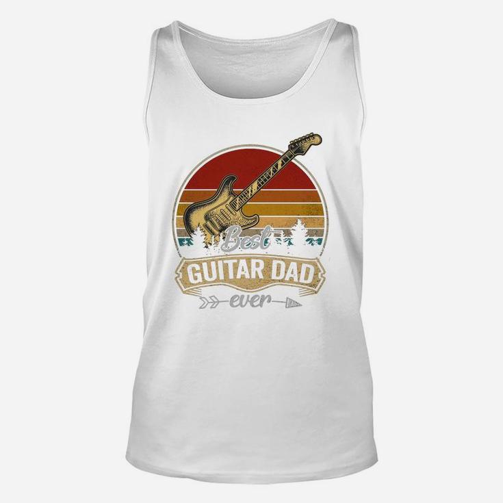 Best Guitar Dad Ever Vintage Sunset Guitarist Shirt Men Gift T-shirt Unisex Tank Top