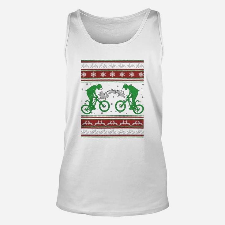 Bicycle Ugly Christmas Sweater Unisex Tank Top