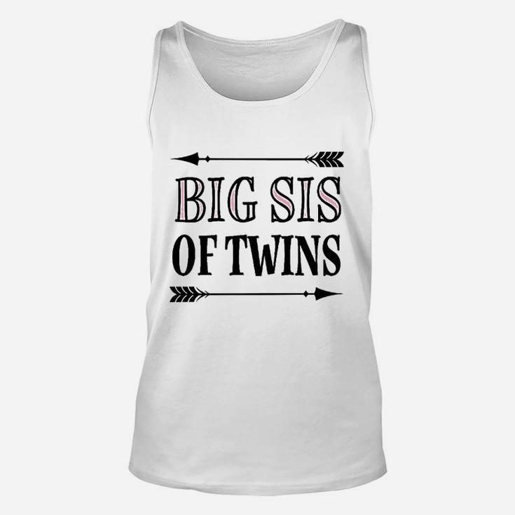 Big Sis Of Twins Sister Announcement Toddler Unisex Tank Top