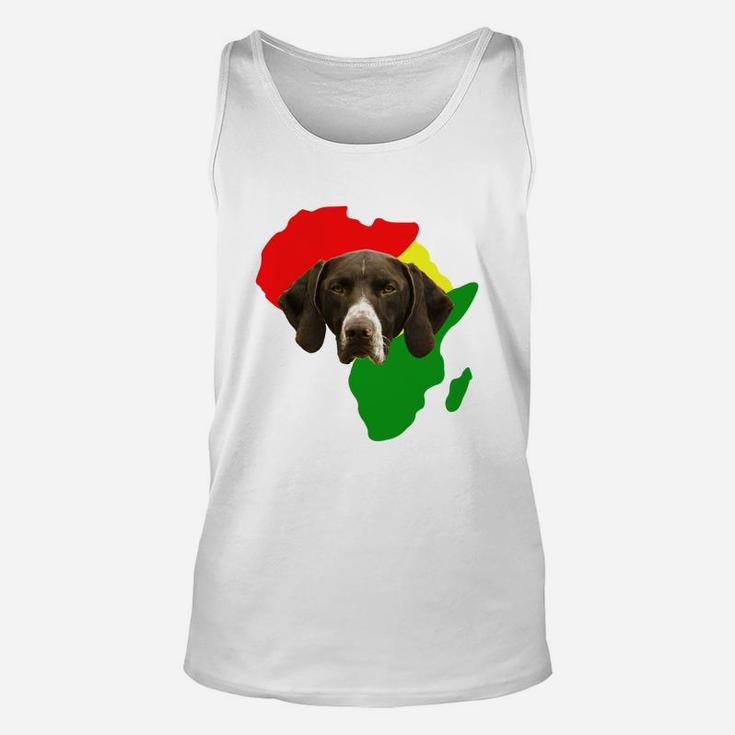 Black History Month African Map German Shorthair Pointer Gift For Pet Lovers Proud Black Unisex Tank Top