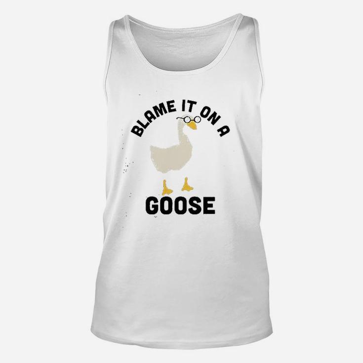 Blame It On A Goose Funny Video Game Meme Unisex Tank Top