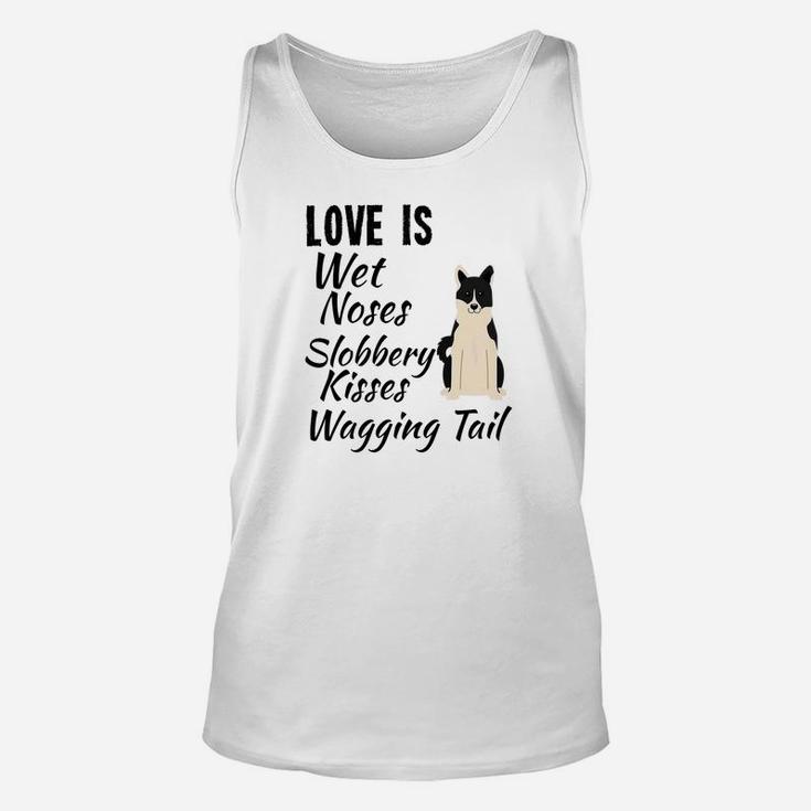 Border Collie I Love My Dog Saying And Drawing Unisex Tank Top
