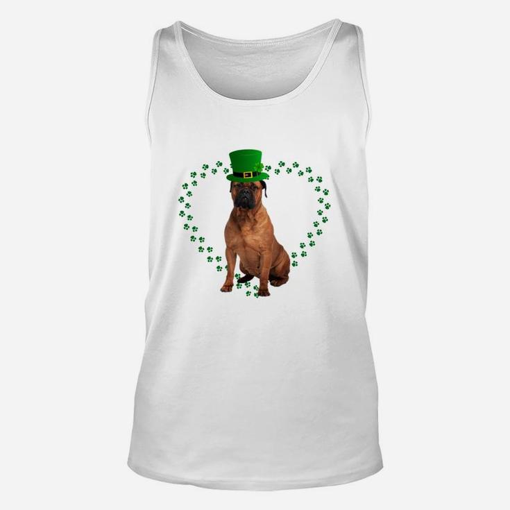 Bullmastiff Heart Paw Leprechaun Hat Irish St Patricks Day Gift For Dog Lovers Unisex Tank Top