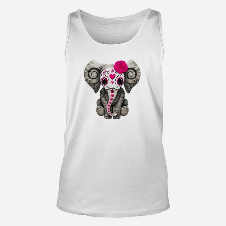Buntes Elefanten-Design Unisex TankTop für Herren mit Rosenmotiv