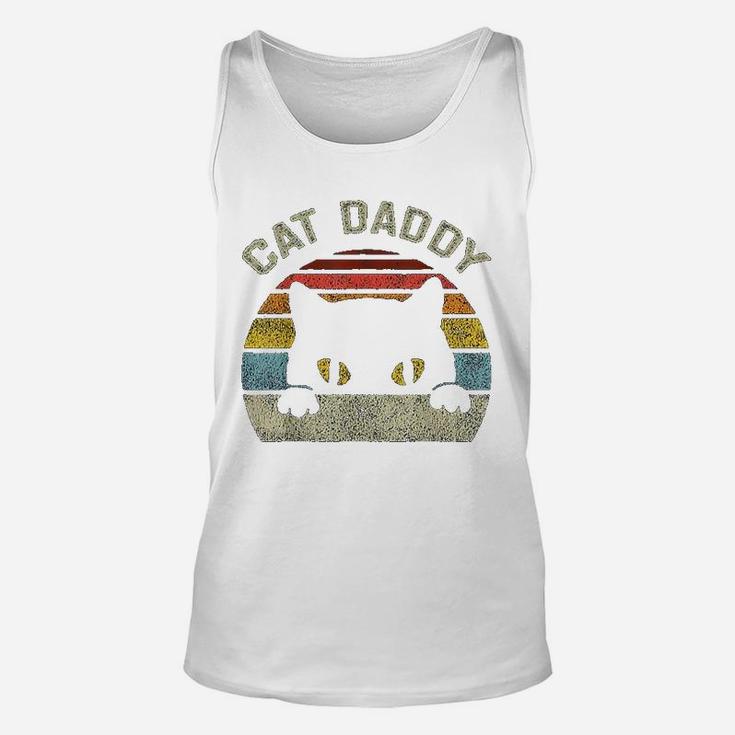 Cat Daddy Men Vintage Retro Black Cats Dad Fathers Day Gift Unisex Tank Top