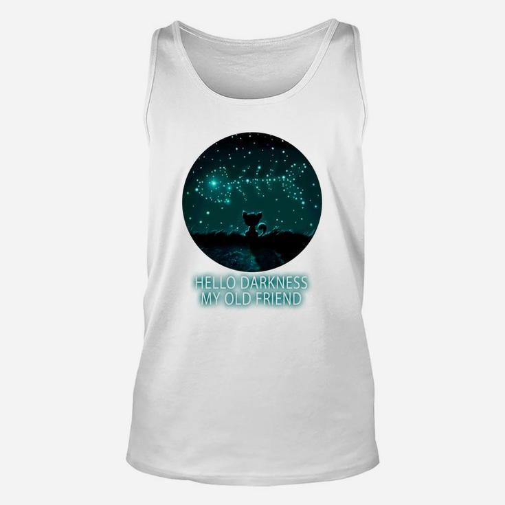 Cat - Hello Darkness My Old Friend Unisex Tank Top