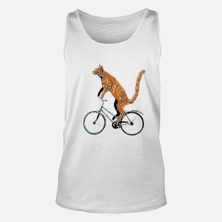 Cat Riding Bicycle Funny Cat For A Cyclist Unisex Tank Top