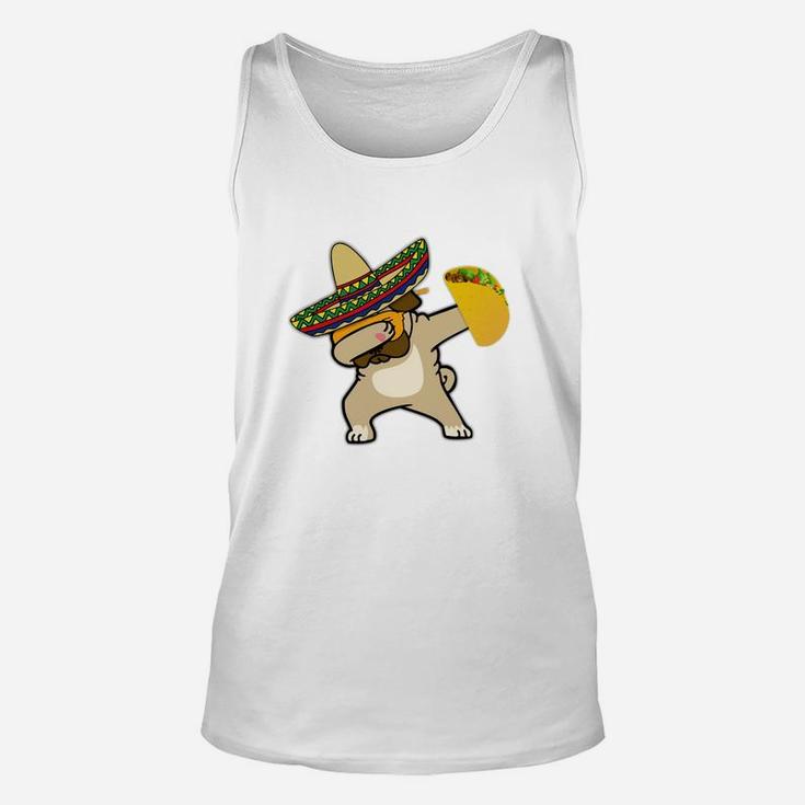Cinco De Mayo Dabbing Pug Dog Taco Mexican Sombrero Unisex Tank Top