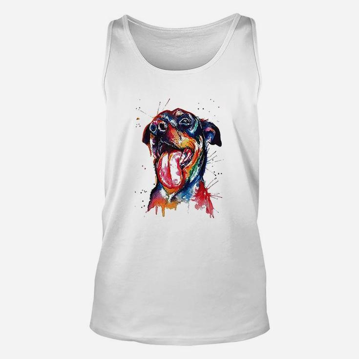 Colorful Rottweiler Dog Love-r Dad Mom Unisex Tank Top