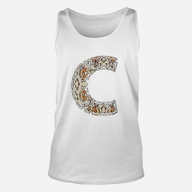 Cool Letter C Initial Name Leopard Cheetah Unisex Tank Top
