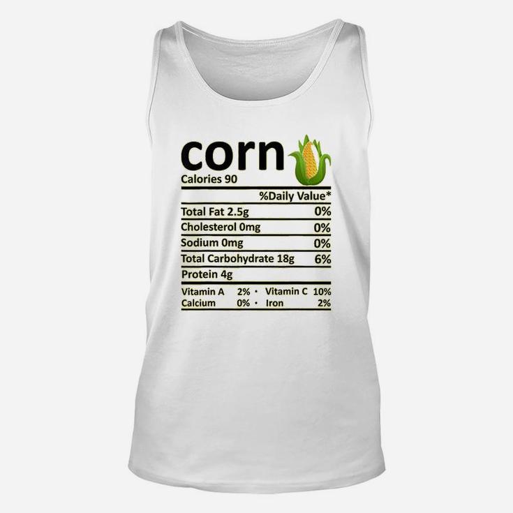 Corn Nutrition Food Facts Thanksgiving Costume Christmas Unisex Tank Top