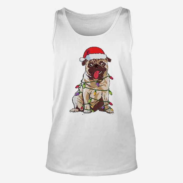 Cute Pug Santa Christmas Unisex Tank Top