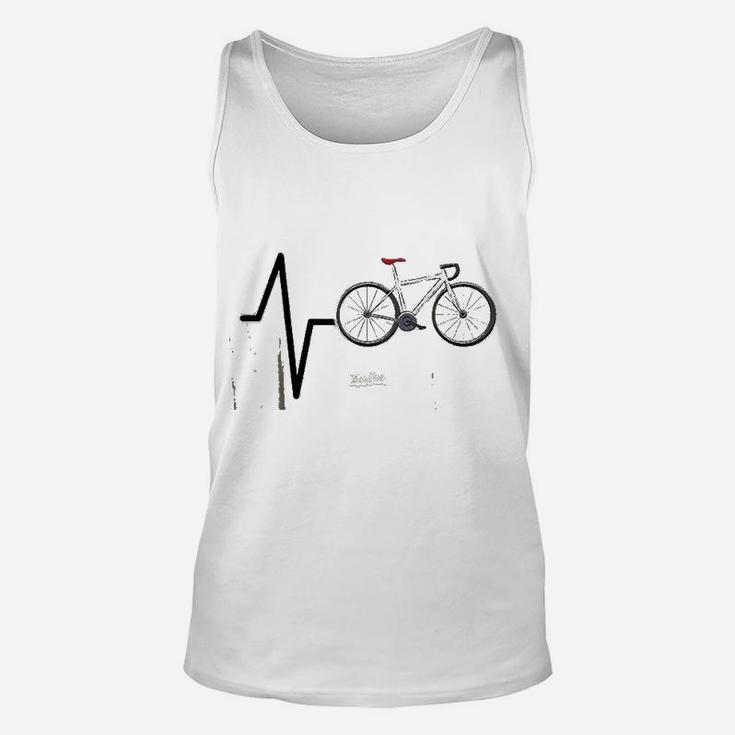 Cycling Heartbeat Cycling Themed Funny Cycling Lovers Unisex Tank Top