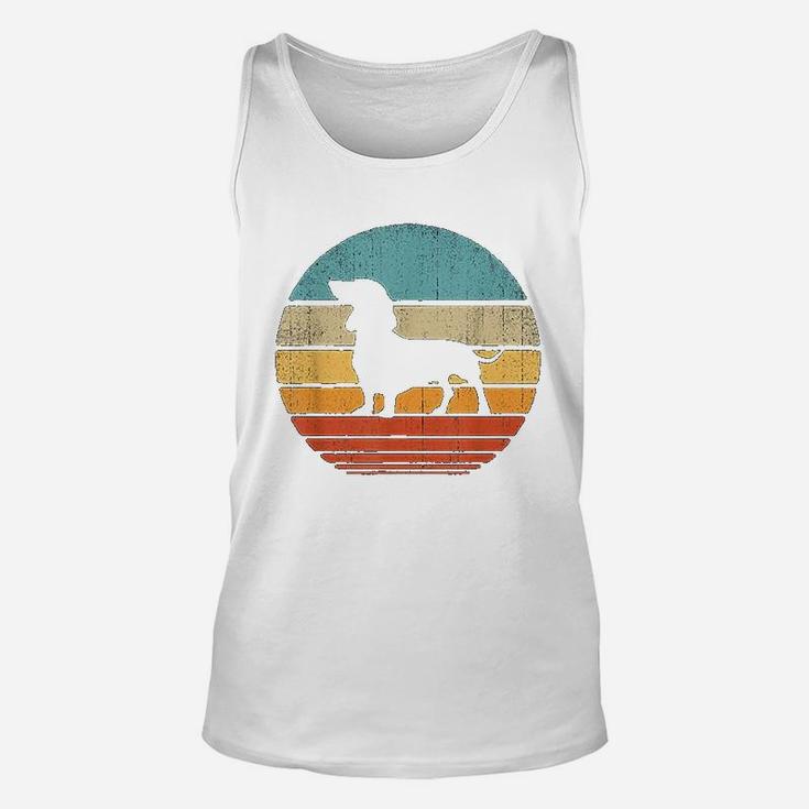 Dachshund Vintage Silhouette 60s 70s Retro Gifts Dog Lover Unisex Tank Top