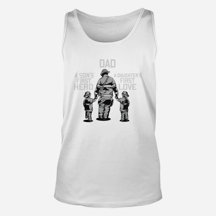 Dad - A Son's First Hero And A Daughter's First Love Shirt Unisex Tank Top