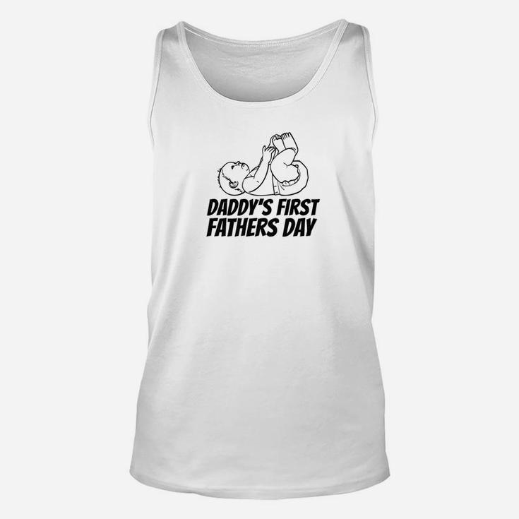 Daddys First Fathers Day Funny Dad Christmas Gift Unisex Tank Top