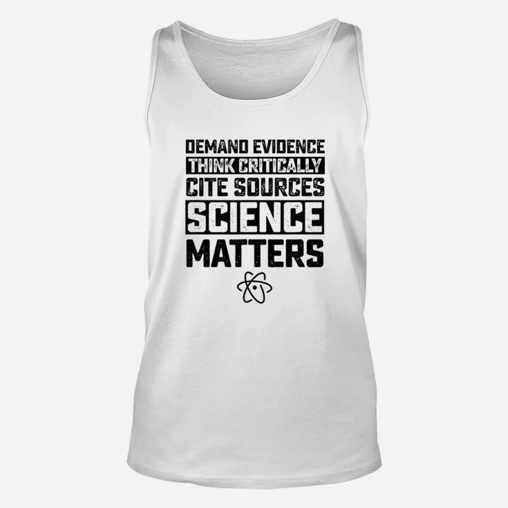 Deman Evidence Think Critically Cite Sources Science Matters Unisex Tank Top