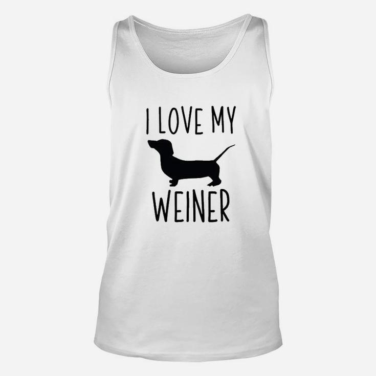 Dog Gifts For Men I Love My Weiner Funny Dachshund Unisex Tank Top