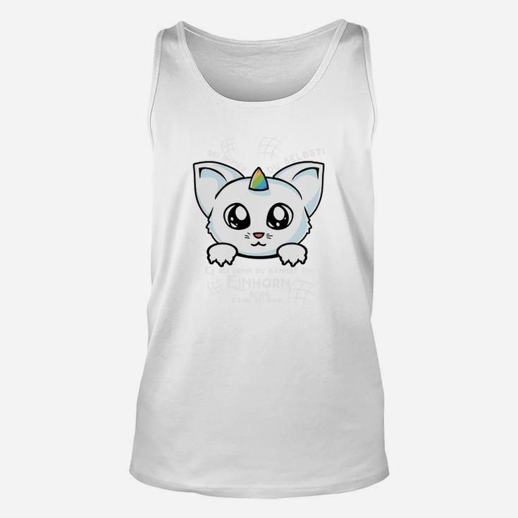 Einhorn-Kätzchen Design Unisex Unisex TankTop in Weiß