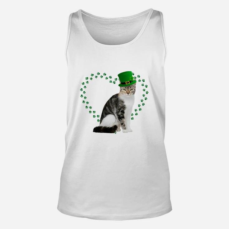 European Shorthair Heart Paw Leprechaun Hat Irish St Patricks Day Gift For Cat Lovers Unisex Tank Top