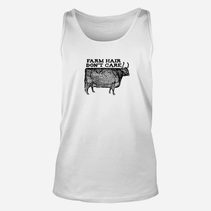 Farm Hair Dont Care Funny Cow Animal Lover Vintage Unisex Tank Top