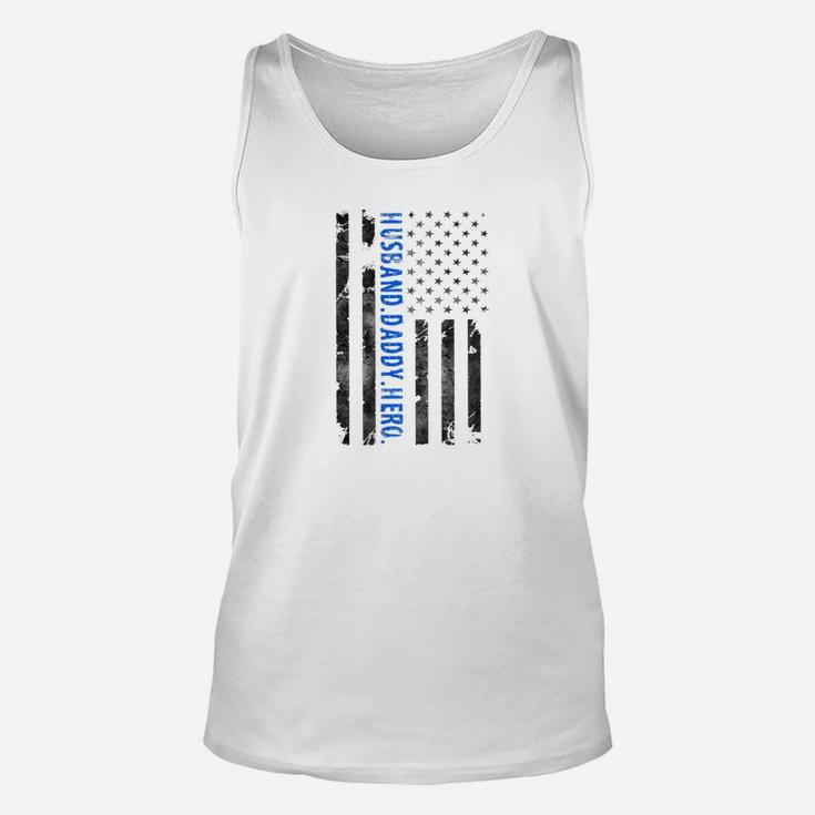 Fathers Day Gift For Police Officers Husband Daddy Hero Unisex Tank Top