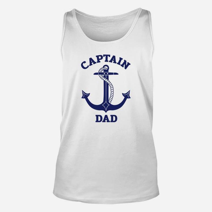 Fathers Day Nautical Anchor Captain Dad Unisex Tank Top