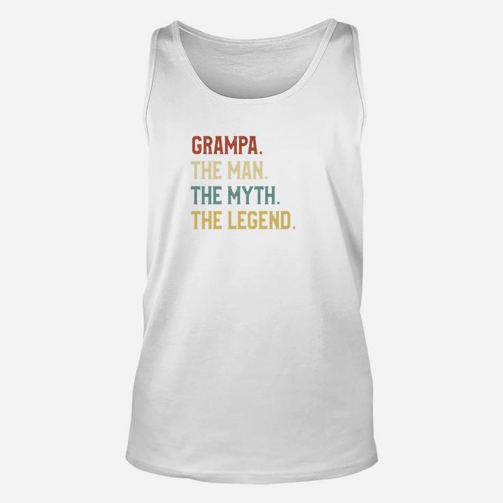 Fathers Day Shirt The Man Myth Legend Grampa Papa Gift Unisex Tank Top