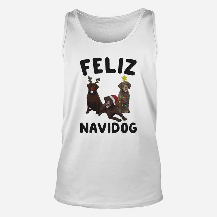 Feliz Navidog Chesapeake Bay Retriever Dog Christmas Sweater Unisex Tank Top Seseable UK