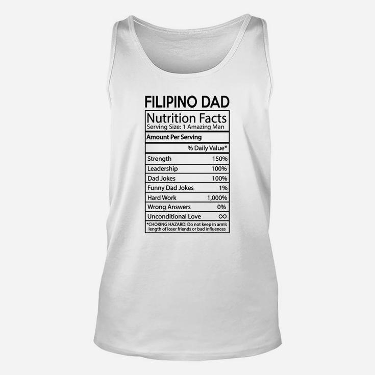 Filipino Dad Nutrition Facts Joke Nationality 2020 Unisex Tank Top