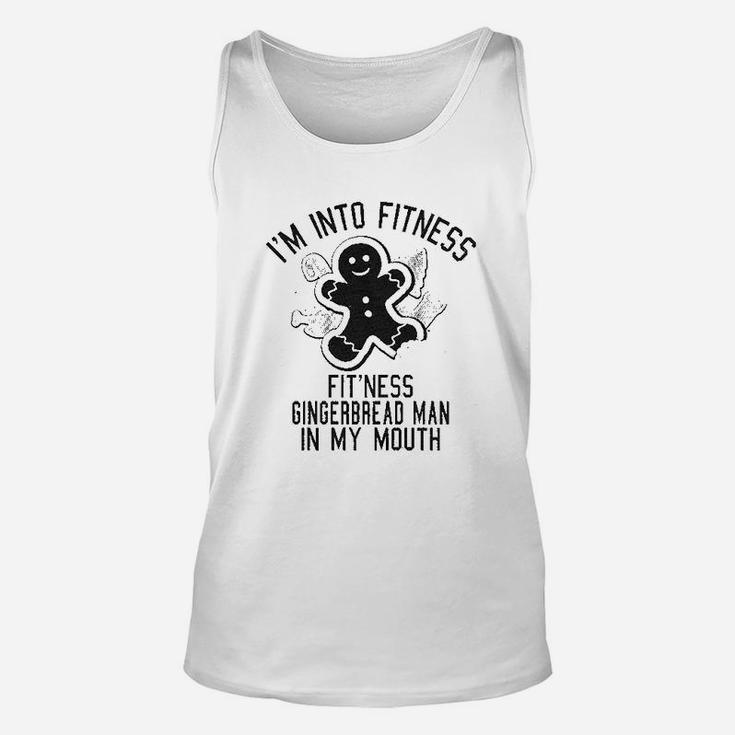 Fitness Gingerbread In My Mouth Funny Christmas Xmas Gift For Her Unisex Tank Top