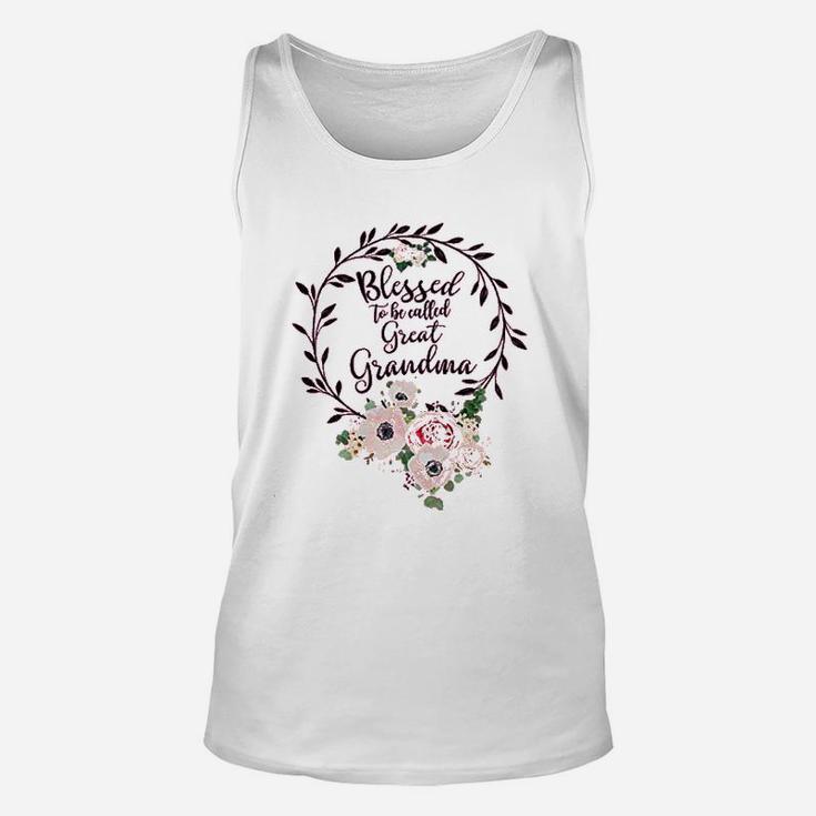 Floral Grandma Blessed To Be Called Great Grandma Unisex Tank Top